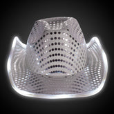 LED Silver Sequin Cowboy Hat